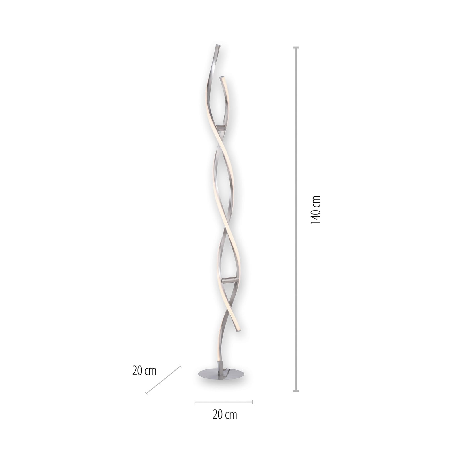Smart hjem integrasjon med LED gulvlampe LOLAsmart Swing dobbeltheliks RGB CCT dimbar