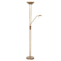 LED gulvlampe Lunaria med leselampe bronse dimbar 2700K forfra