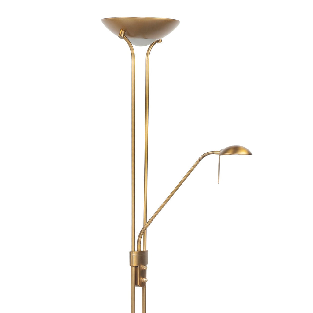 Detalj av LED gulvlampe Lunaria med leselampe bronse dimbar 2700K