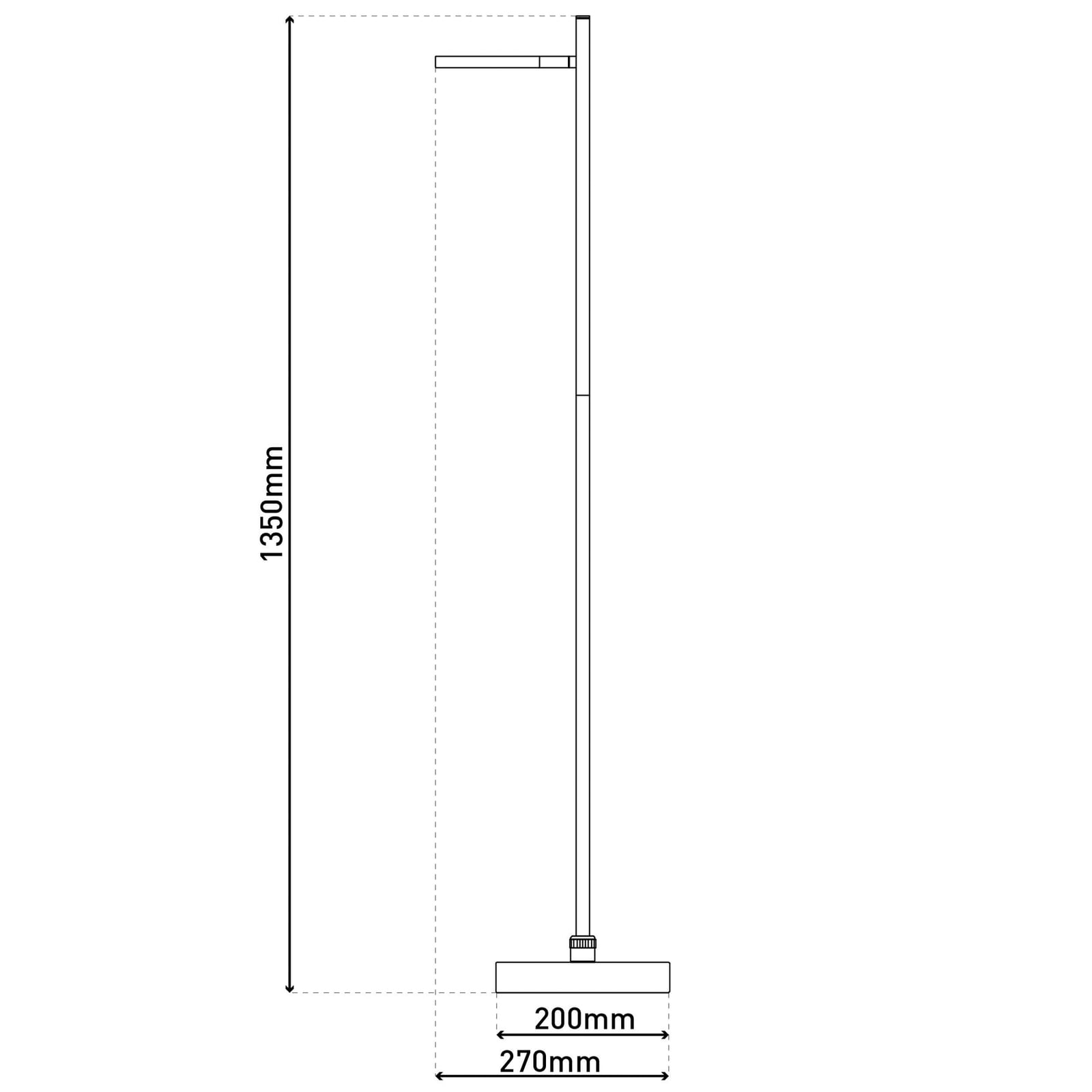 LED gulvlampe Lupa oppladbar svart metall 135 cm montert i rom