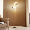 LED gulvlampe Madu svart/gull dimbar front