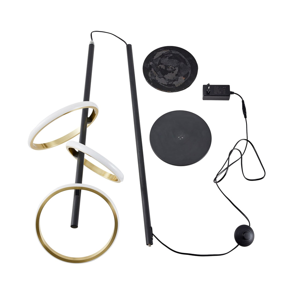 LED gulvlampe Madu svart/gull dimbar kabel og bryter