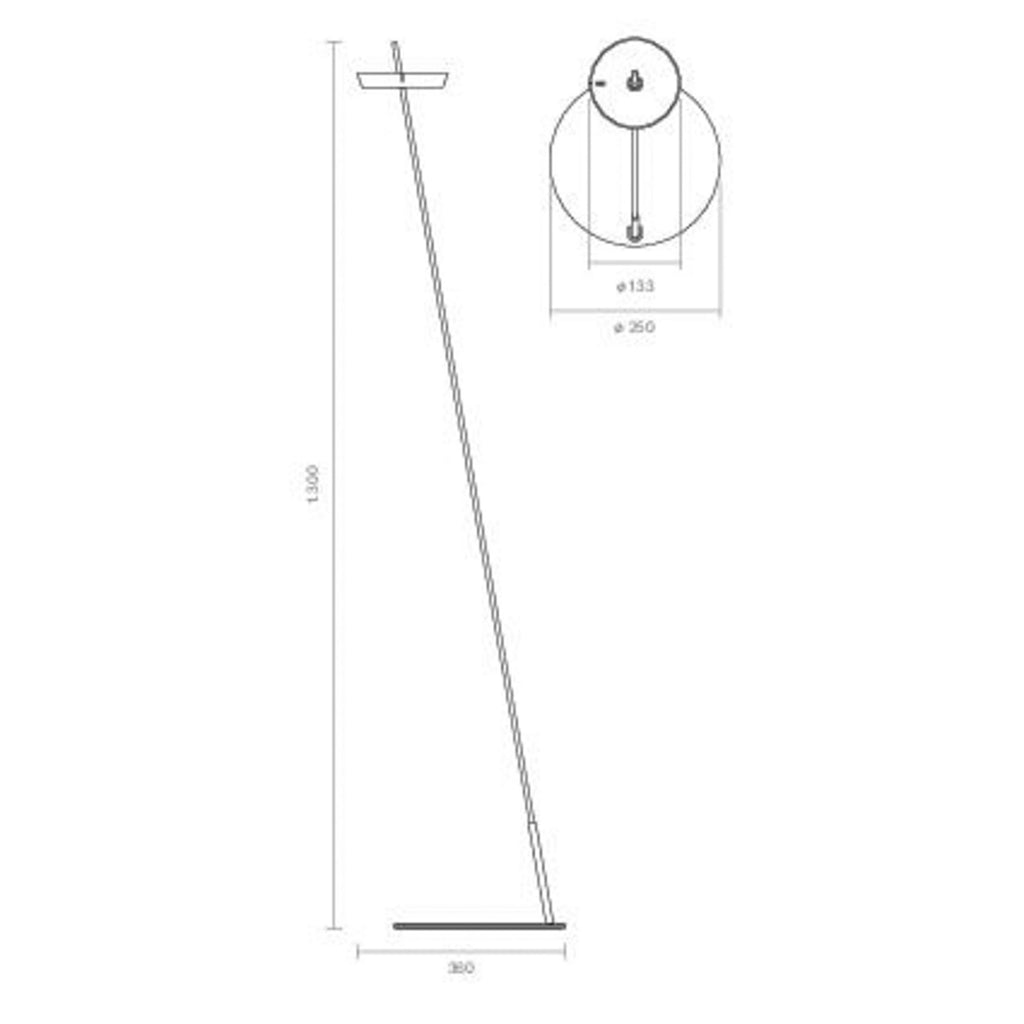 LED gulvlampe Mahina montert i stue