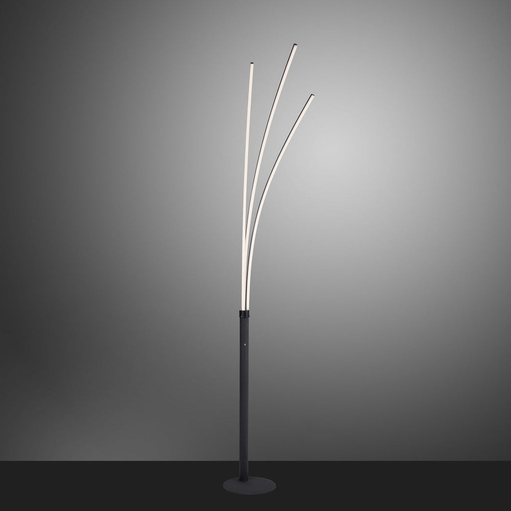 LED-gulvlampe Maja 3-lys svart detalj av lysstaver