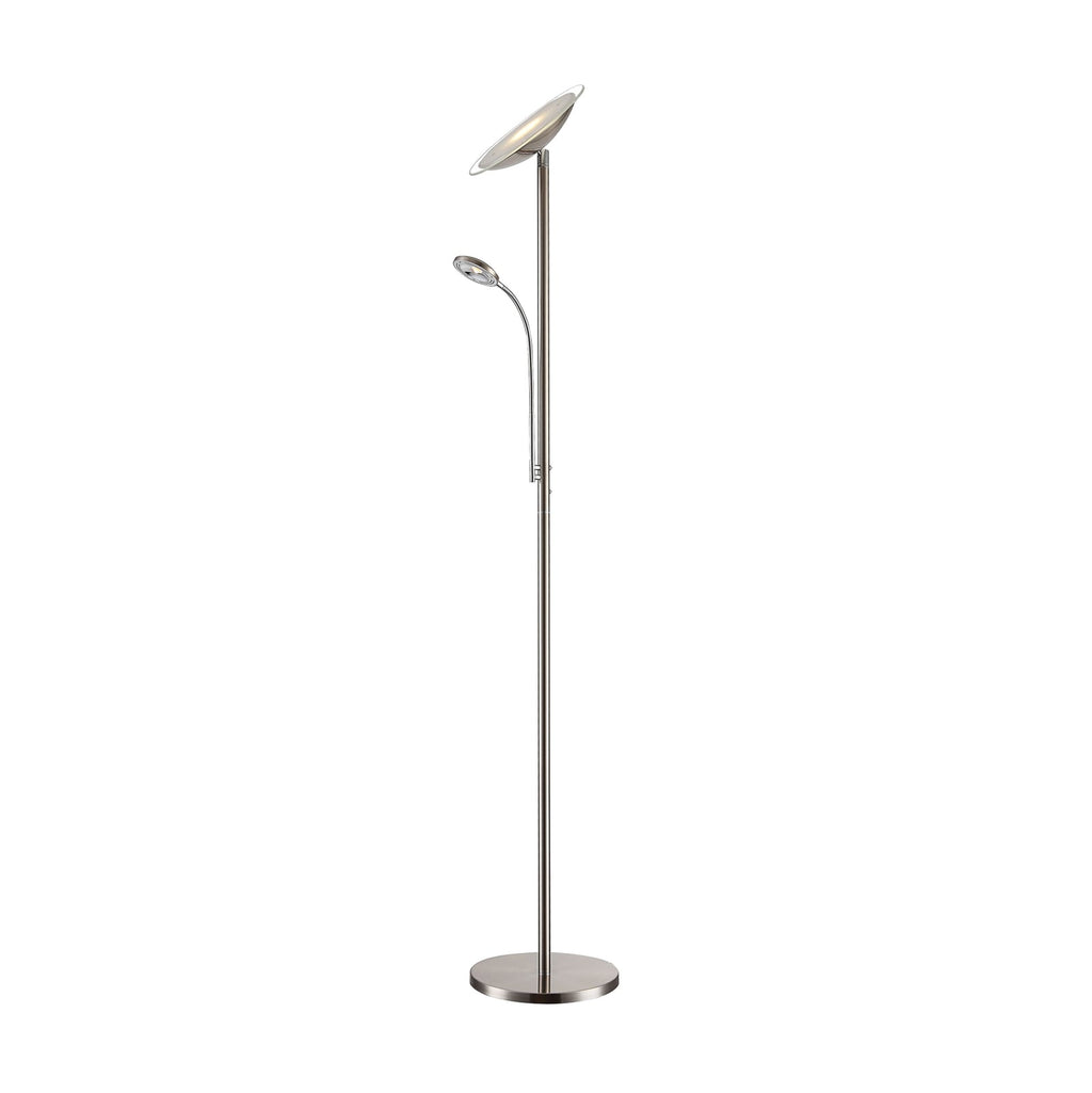 LED gulvlampe Malea dimbar matt nikkel detalj av svanehals leselampe