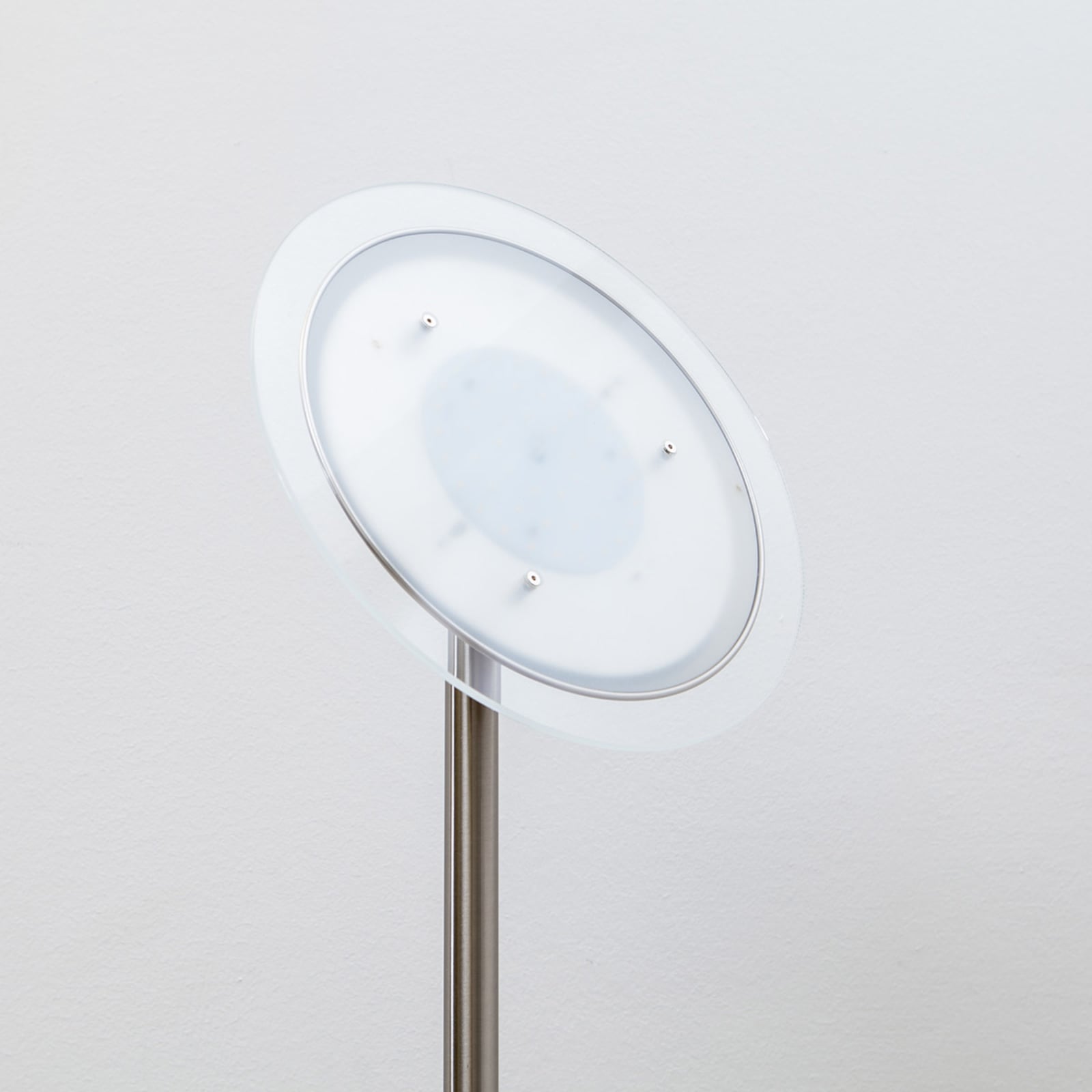 LED gulvlampe Malea dimbar matt nikkel justerbart lampehode
