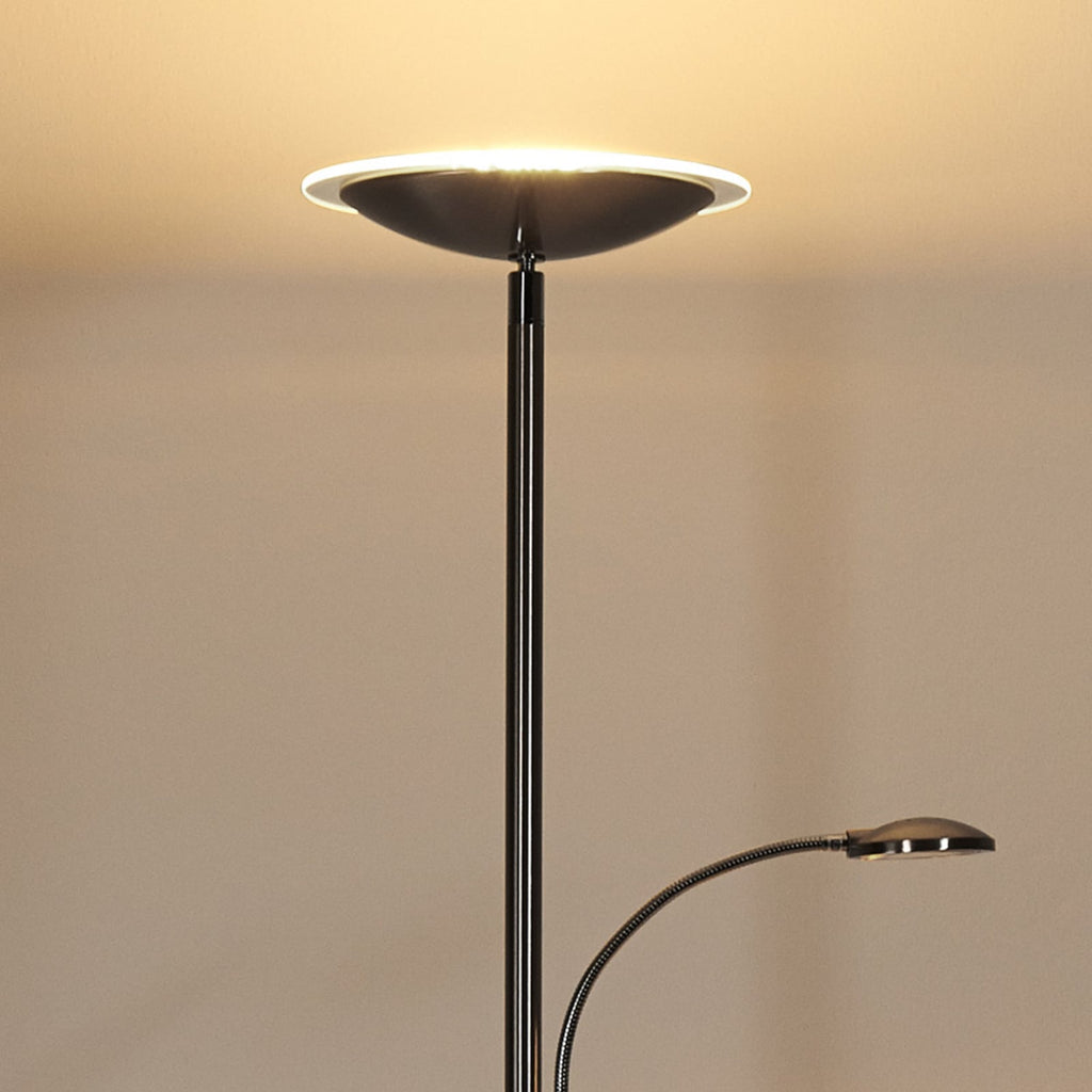 LED gulvlampe Malea dimbar matt nikkel metallramme