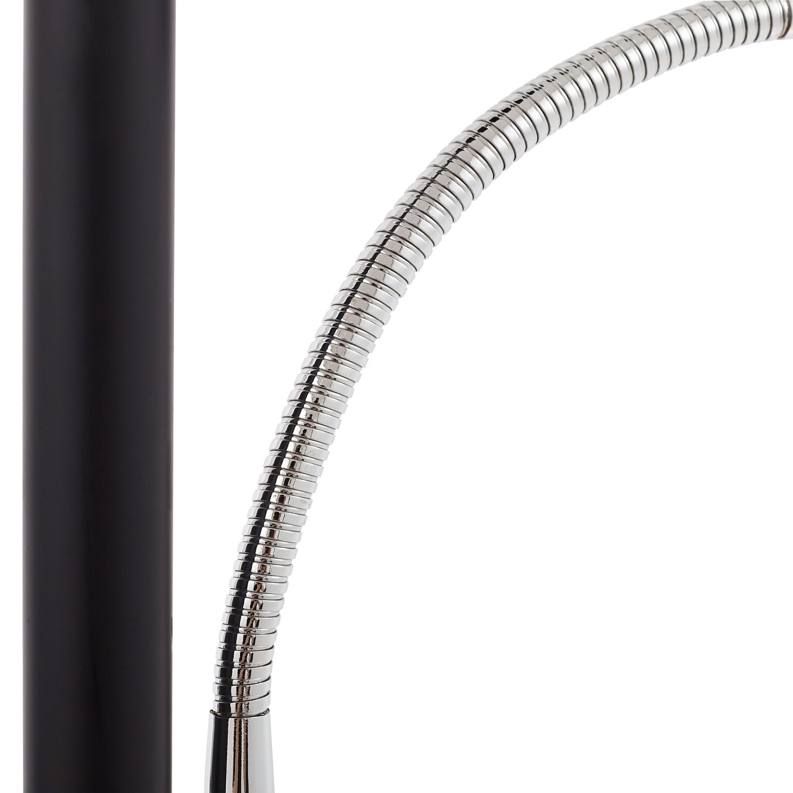 LED gulvlampe Malea med leselampe dimbar svart med lys på