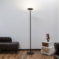 LED-gulvlampe Malea svart metall dimbar 180 cm forfra