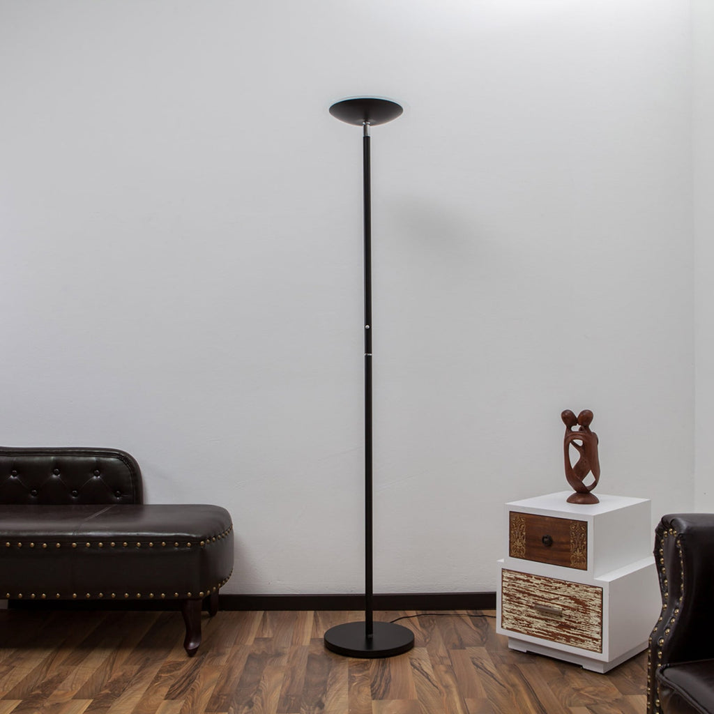 LED-gulvlampe Malea svart metall dimbar 180 cm bakside