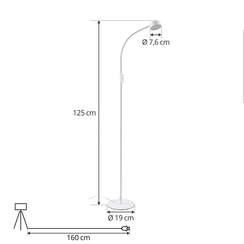 LED gulvlampe Maori hvit CCT dimbar 140 cm USB montert i rom