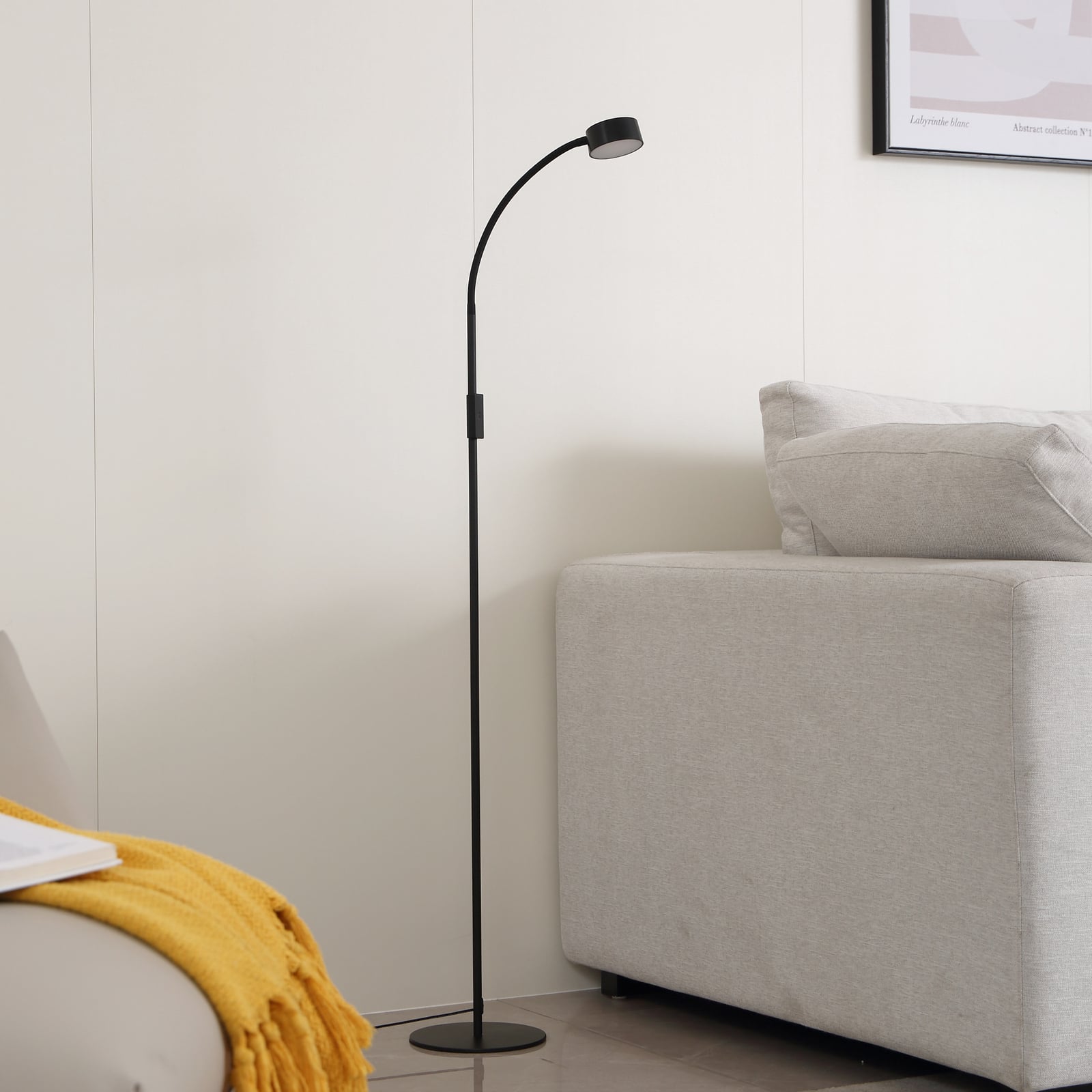LED gulvlampe Maori svart CCT dimbar 140 cm bakside