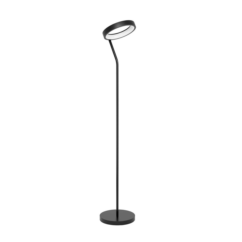 Detalj av ringformet skjerm på LED gulvlampe Marghera-Z RGB CCT dimbar Zigbee svart