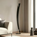 LED gulvlampe Marija dimbar svart/gull 140 cm 24W forfra