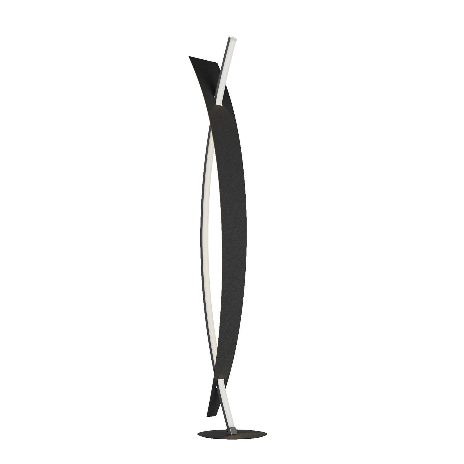 LED gulvlampe Marija dimbar svart/gull 140 cm 24W lampens base