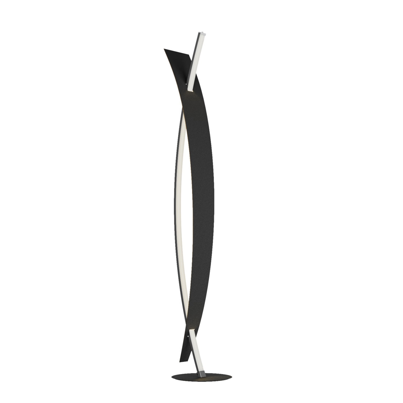 LED gulvlampe Marija dimbar svart/gull 140 cm 24W lys på