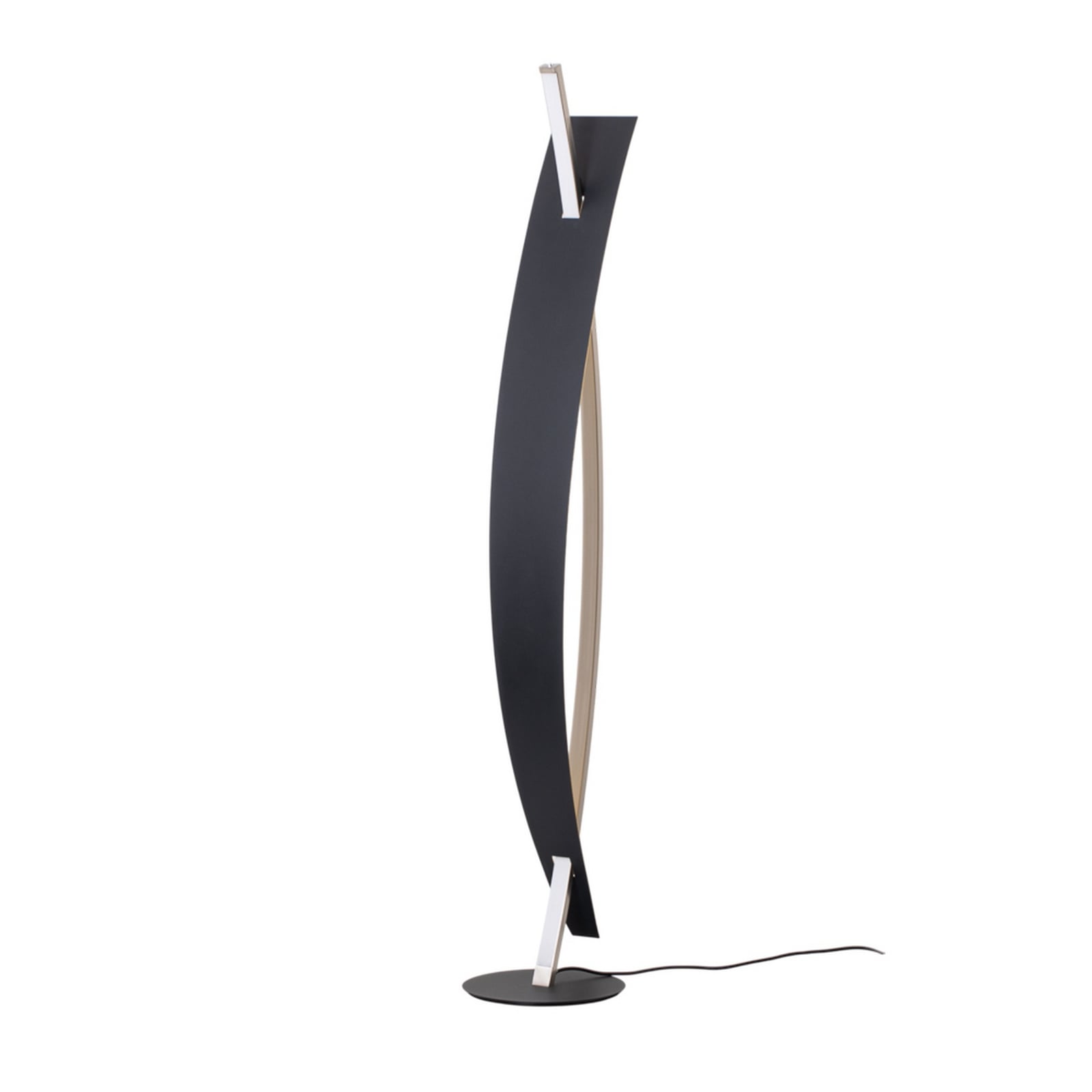 LED gulvlampe Marija dimbar svart/gull 140 cm 24W montert i stue