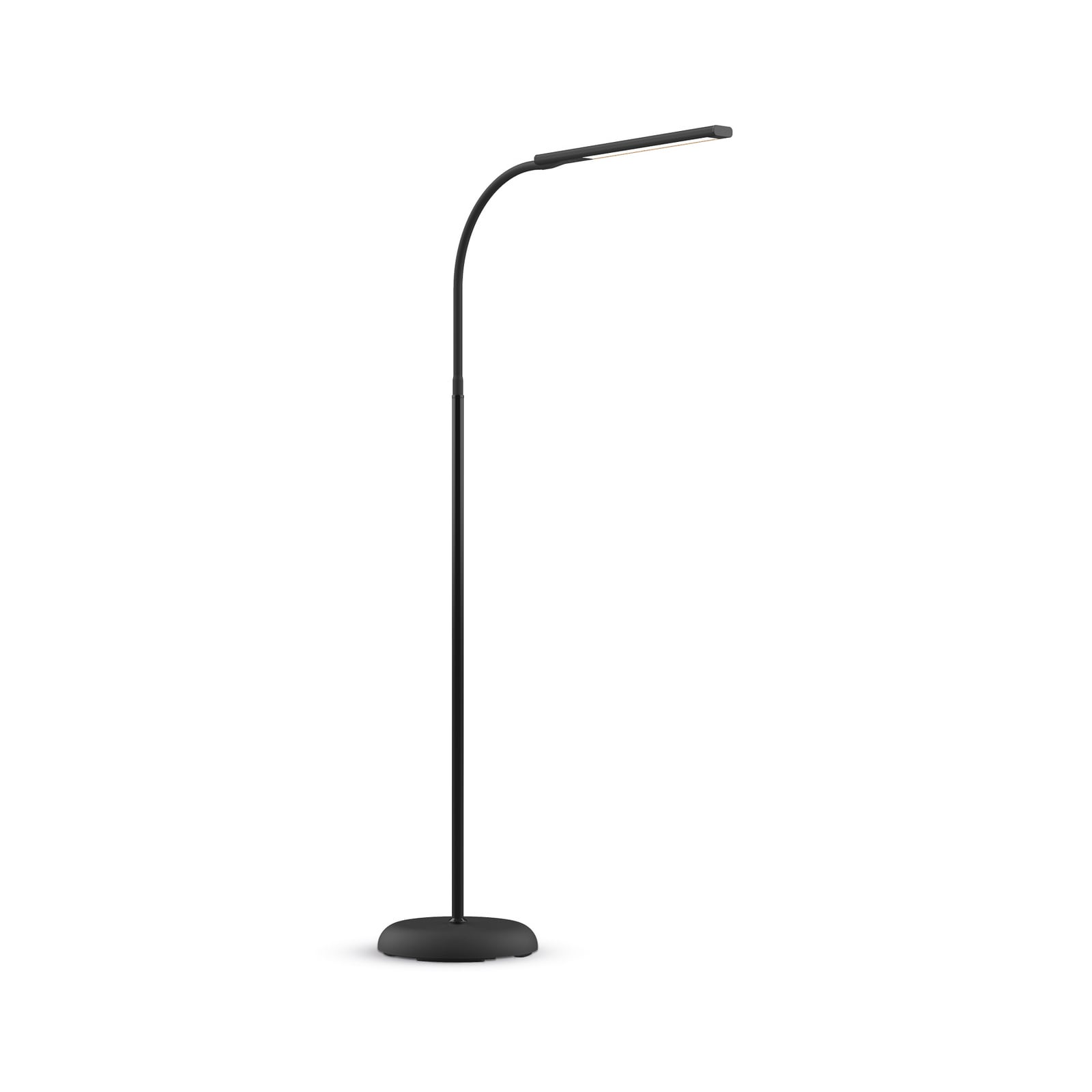 LED gulvlampe MAULpirro dimbar svart detalj av lampehode