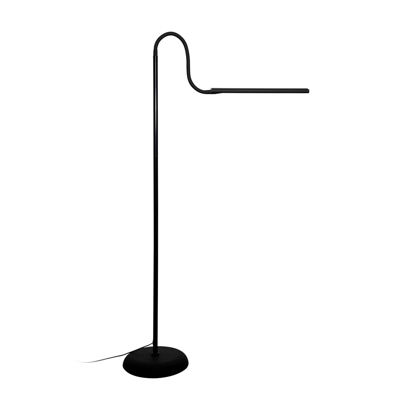 LED gulvlampe MAULpirro dimbar svart montert i stue