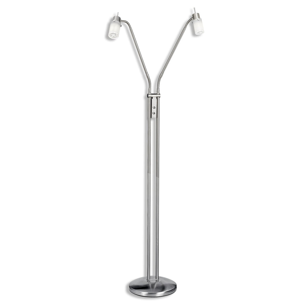 Montert LED gulvlampe Max 2-lys stål satinert glass 158 cm i rom