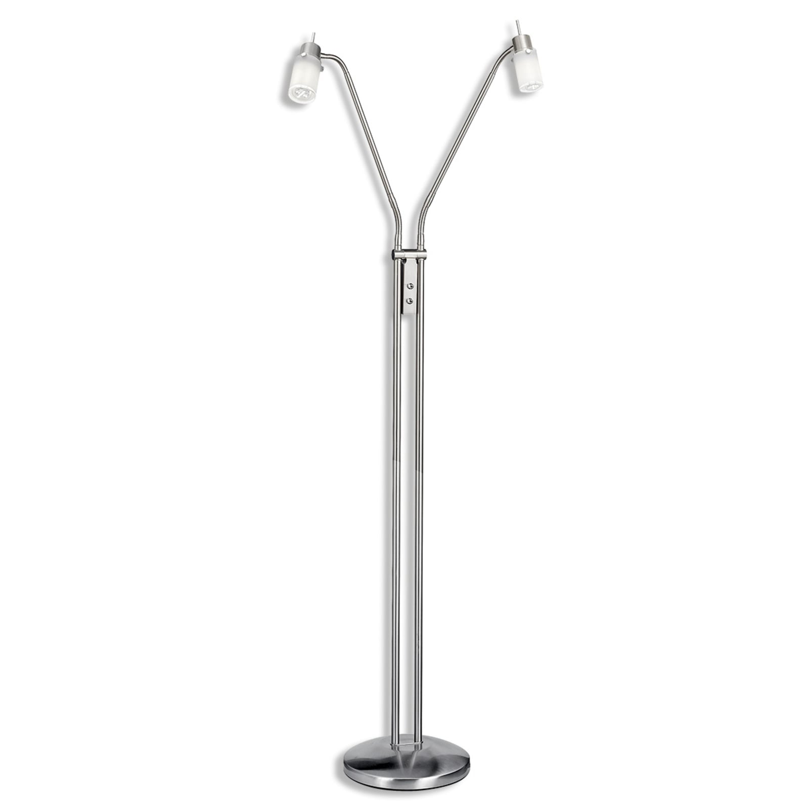 Montert LED gulvlampe Max 2-lys stål satinert glass 158 cm i rom