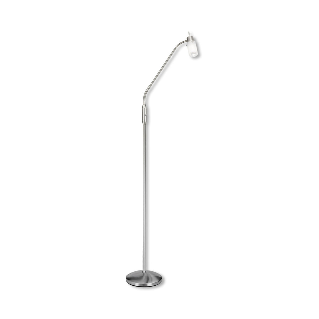 Montert LED gulvlampe Max satinert glass GU10 4W varmhvit i rom