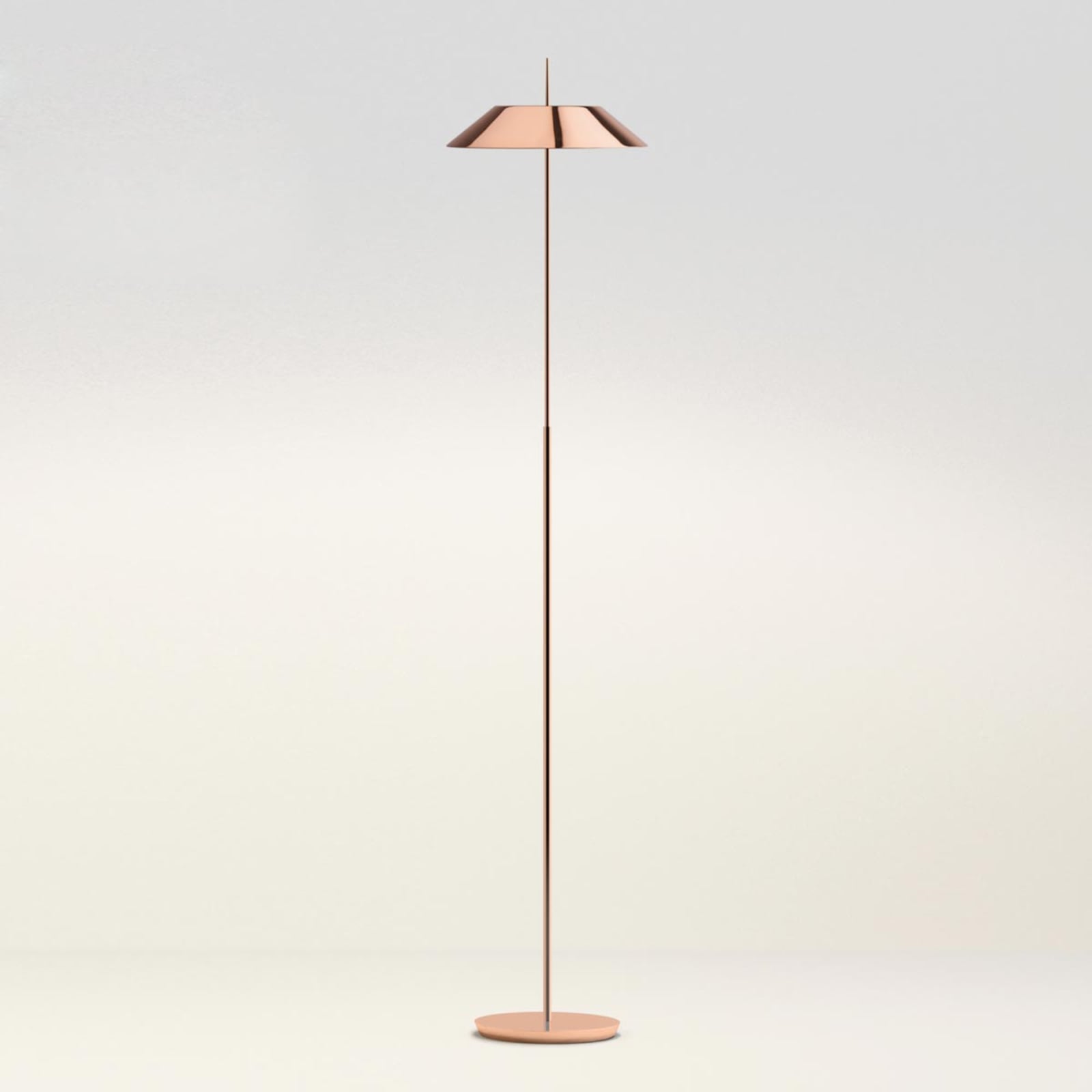 LED gulvlampe Mayfair kobber blank dimbar 19W forfra