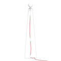 LED gulvlampe Model M3 opalglass trefot hvit/rød E14 forfra