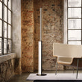 LED gulvlampe Modula plissé vridd svart 194 cm forfra