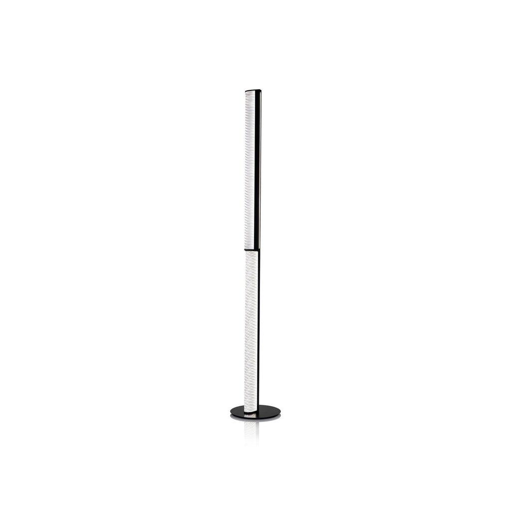 LED gulvlampe Modula plissé vridd svart 194 cm nærbilde av dimmer