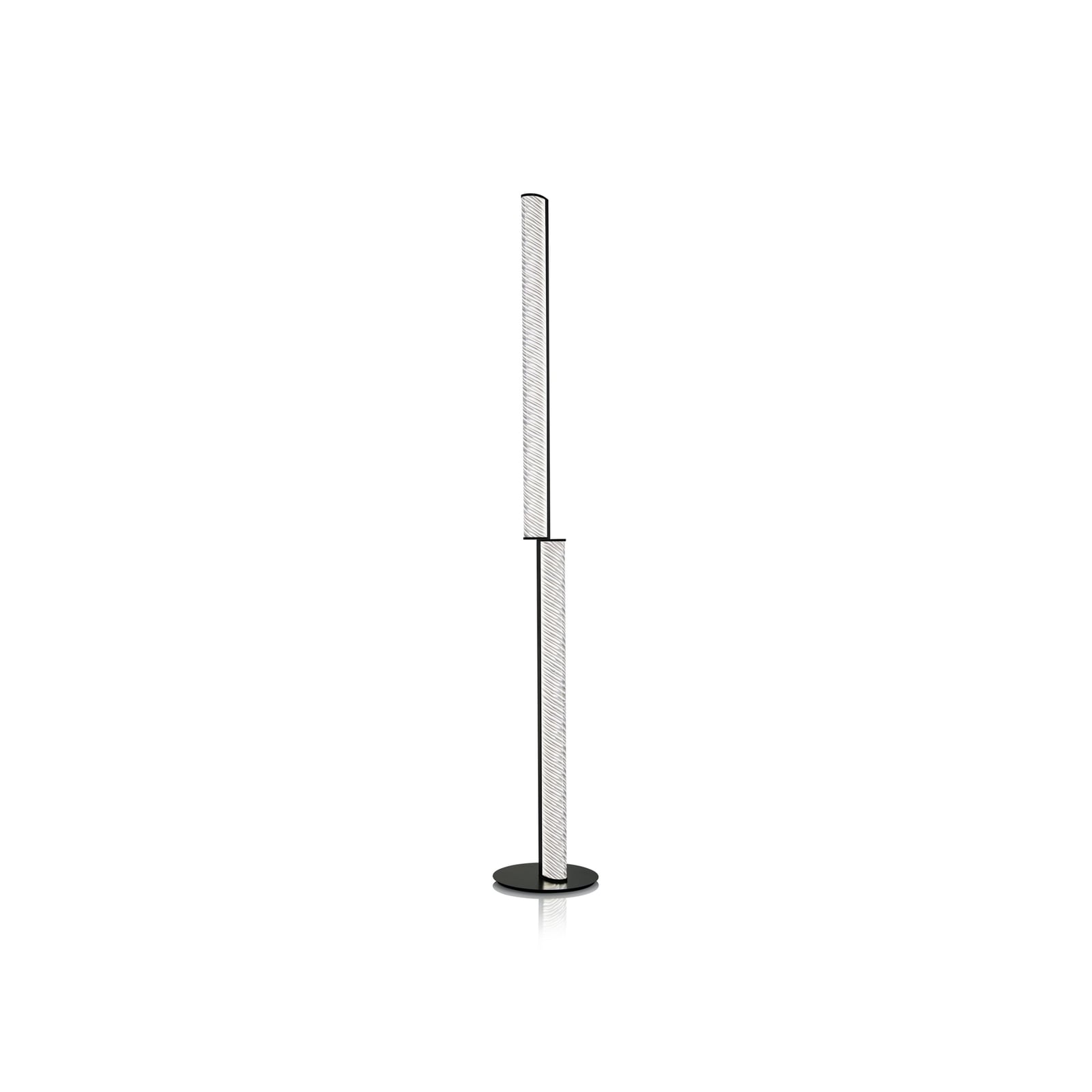 LED gulvlampe Modula plissé vridd svart 194 cm sideprofil
