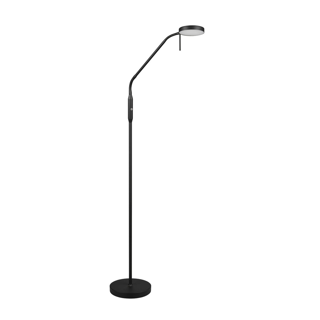 LED gulvlampe Moreno oppladbar CCT dimbar svart matt forfra