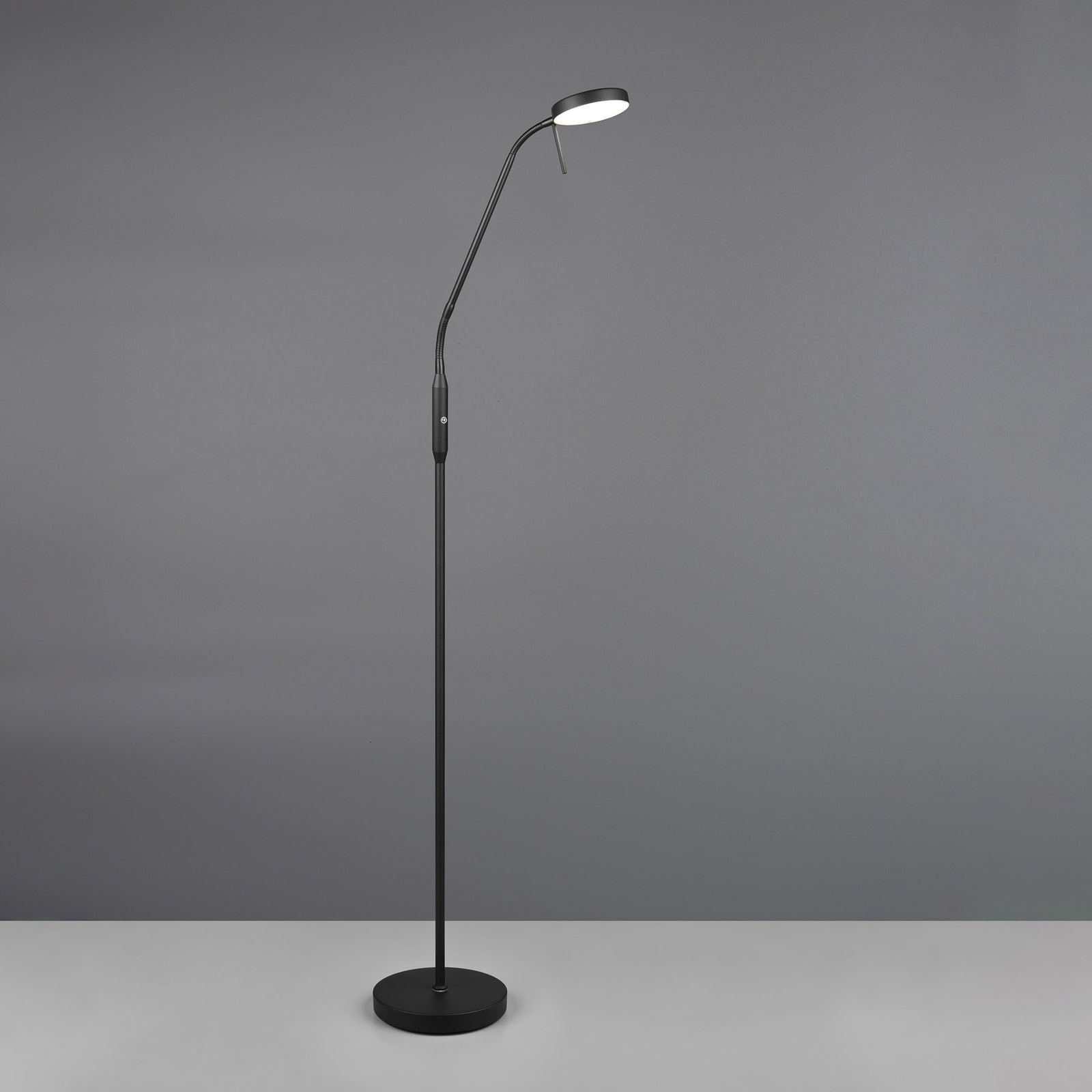 LED gulvlampe Moreno oppladbar CCT dimbar svart matt detalj av lampehode