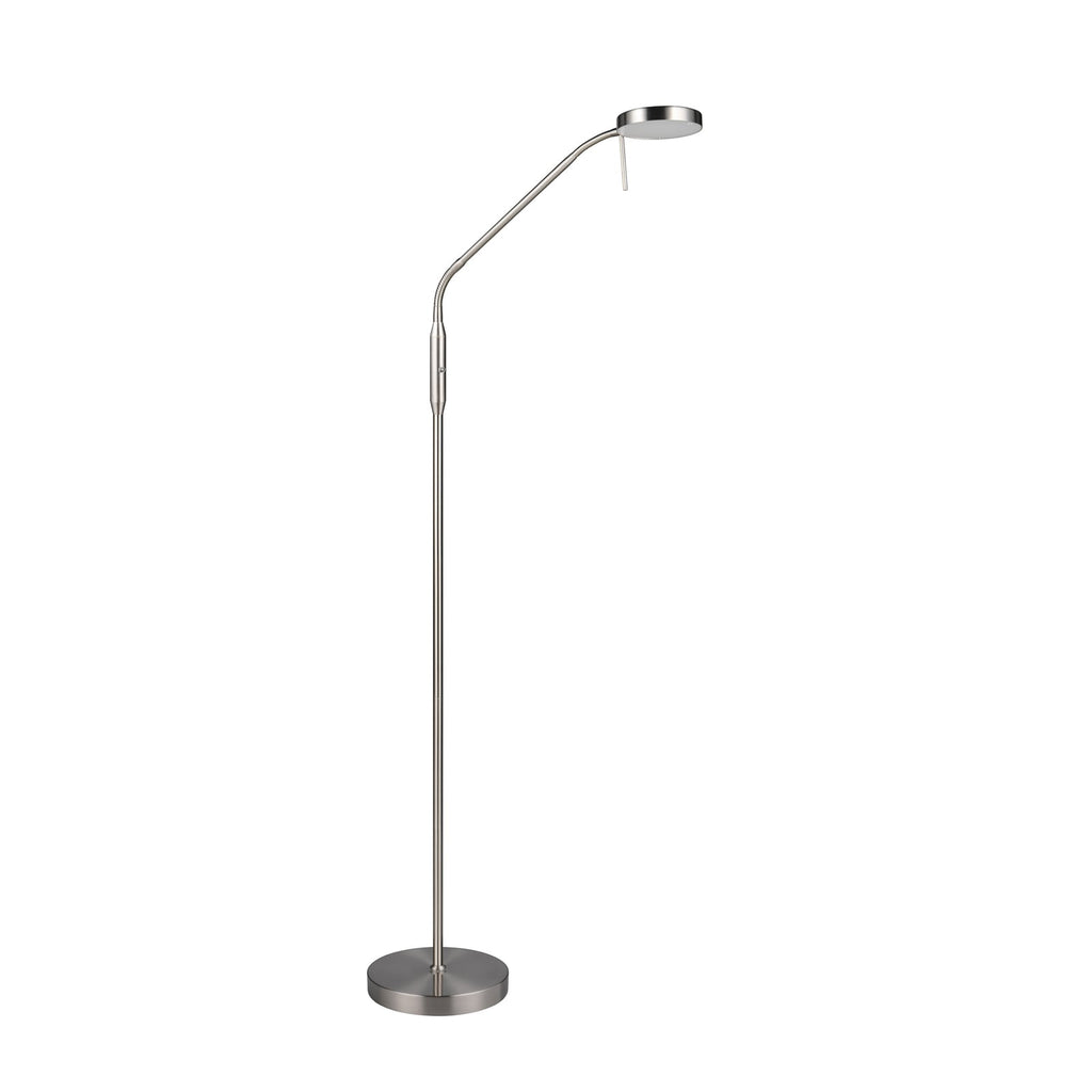 LED gulvlampe Moreno oppladbar matt nikkel forfra