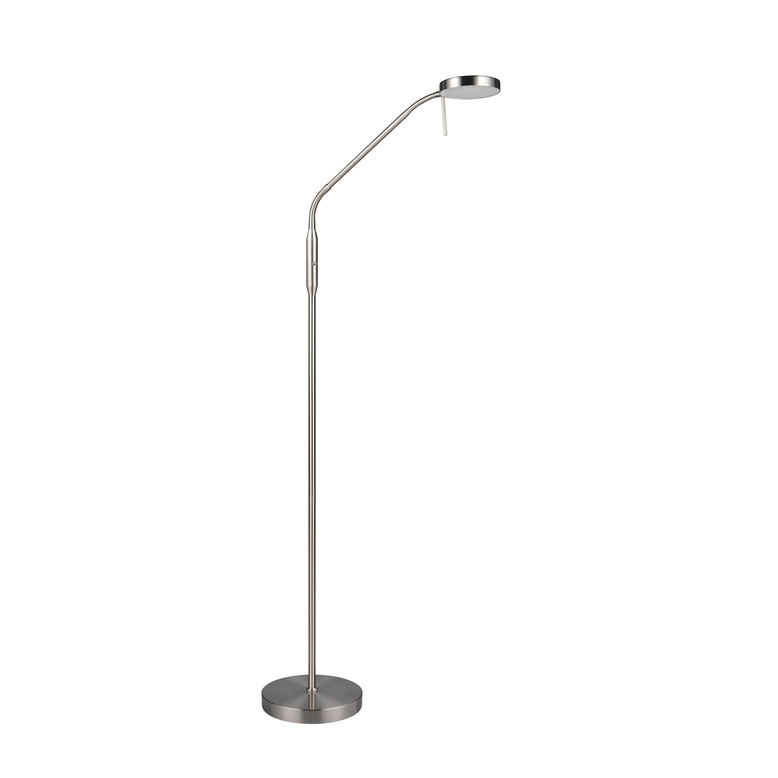 LED gulvlampe Moreno oppladbar matt nikkel forfra