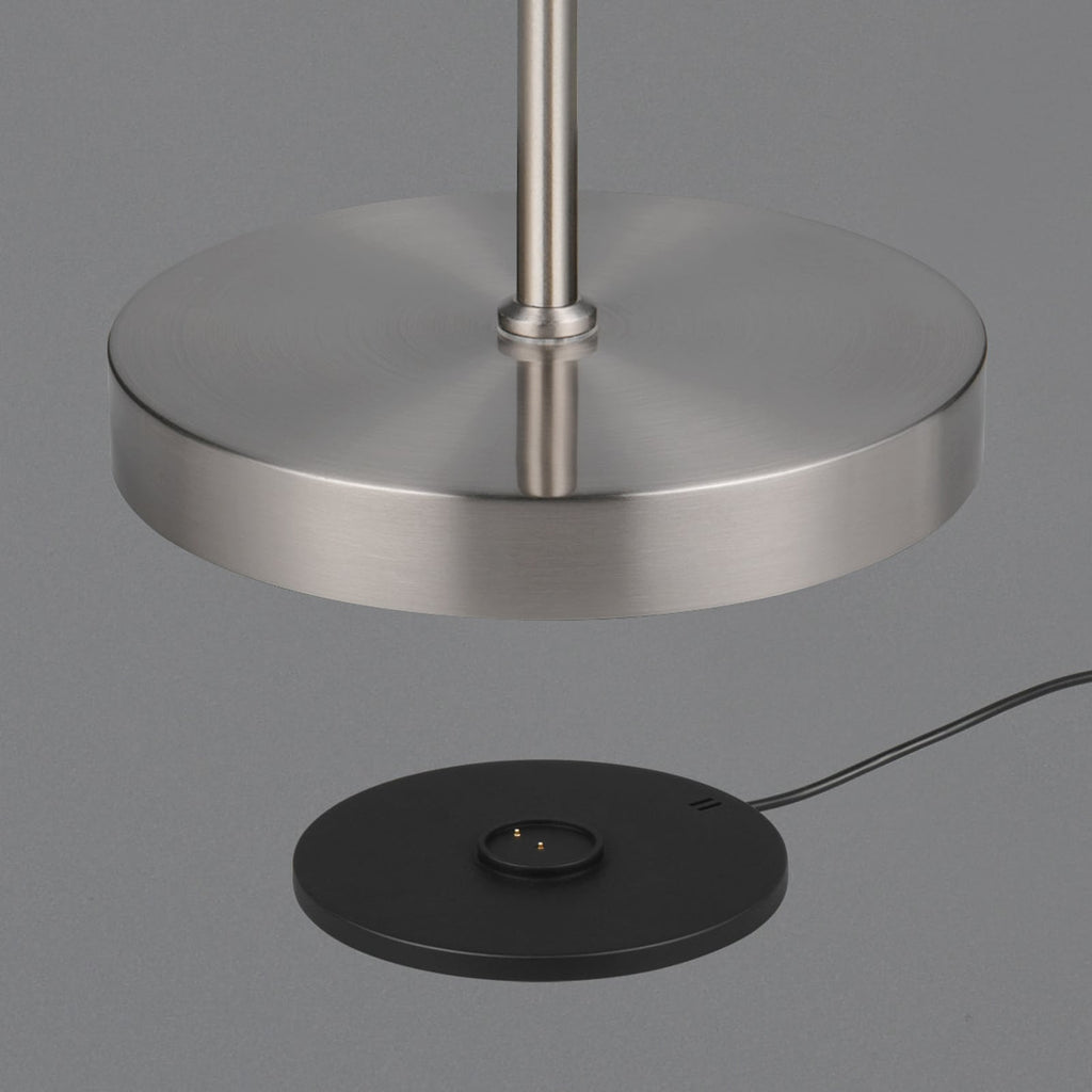 LED gulvlampe Moreno oppladbar matt nikkel med svingbar lampehode