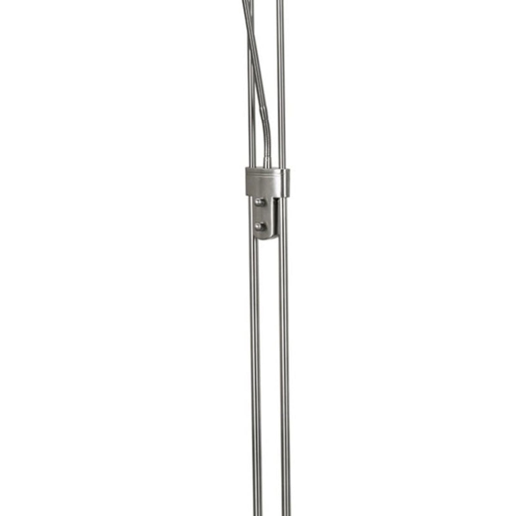 Montert LED gulvlampe Mother & Child dimbar med leselampe sølv i stue