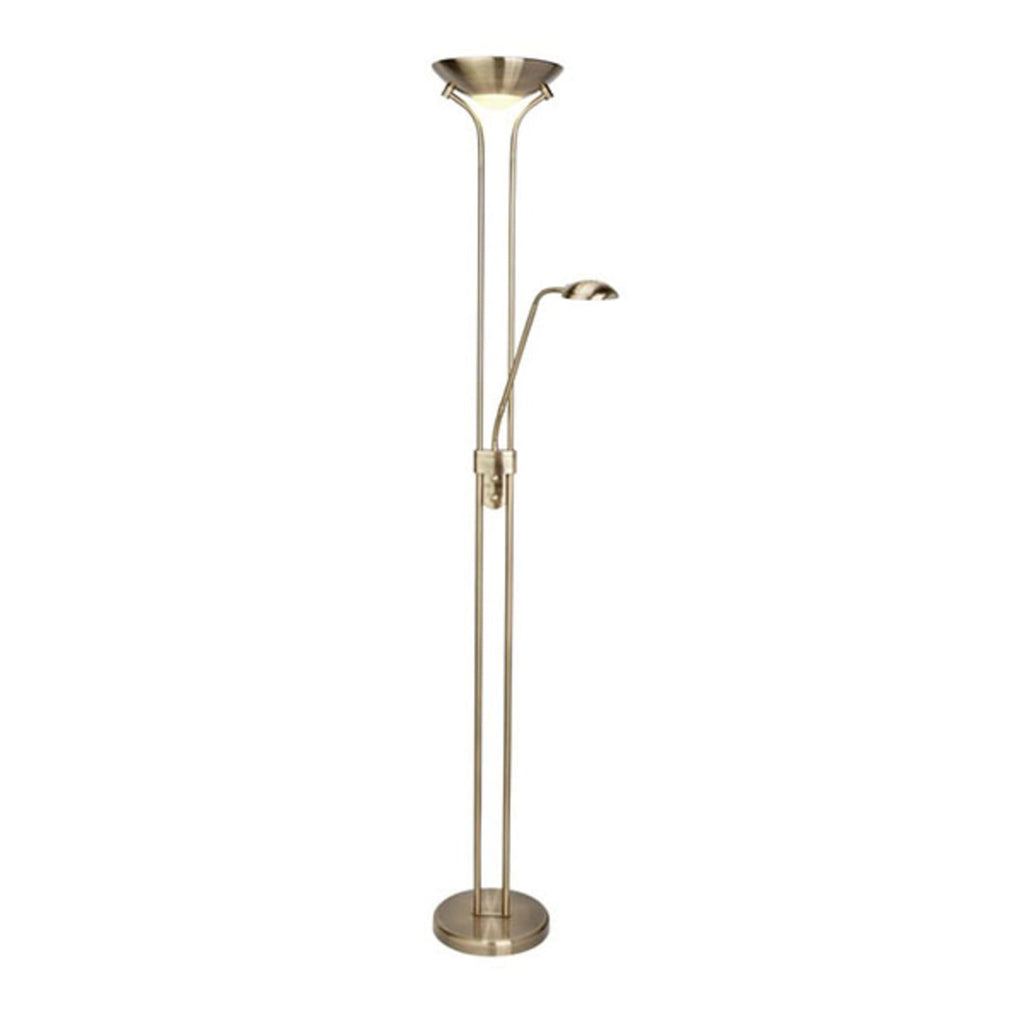 LED gulvlampe Mother & Child med leselampe dimbar messing forfra