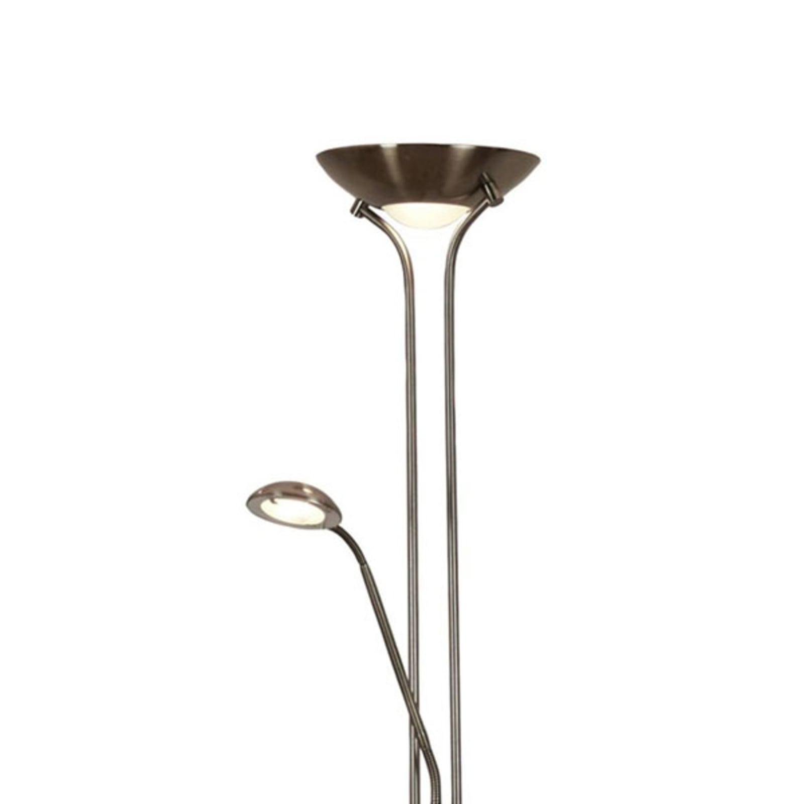 LED gulvlampe Mother & Child med leselampe dimbar messing detalj av bryter