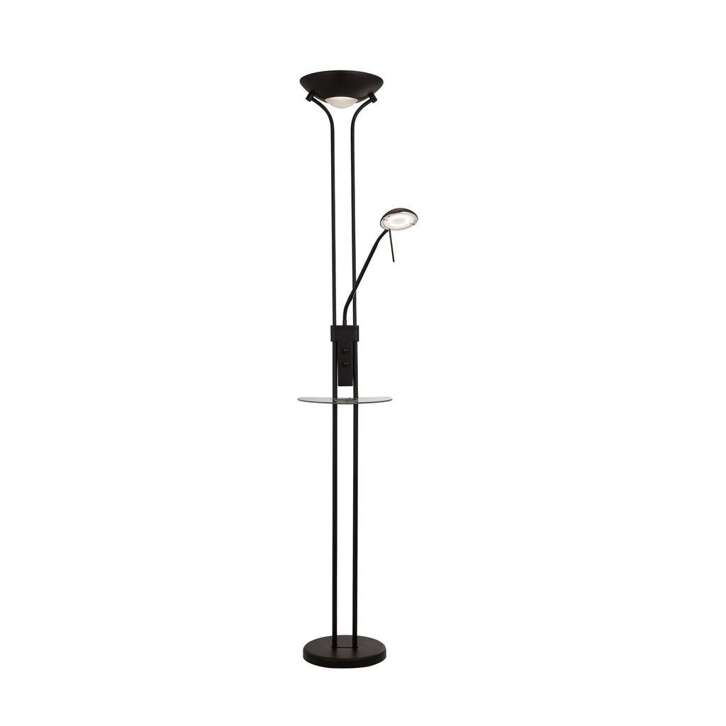 LED gulvlampe Mother & Child svart dimbar med trådløs lading forfra