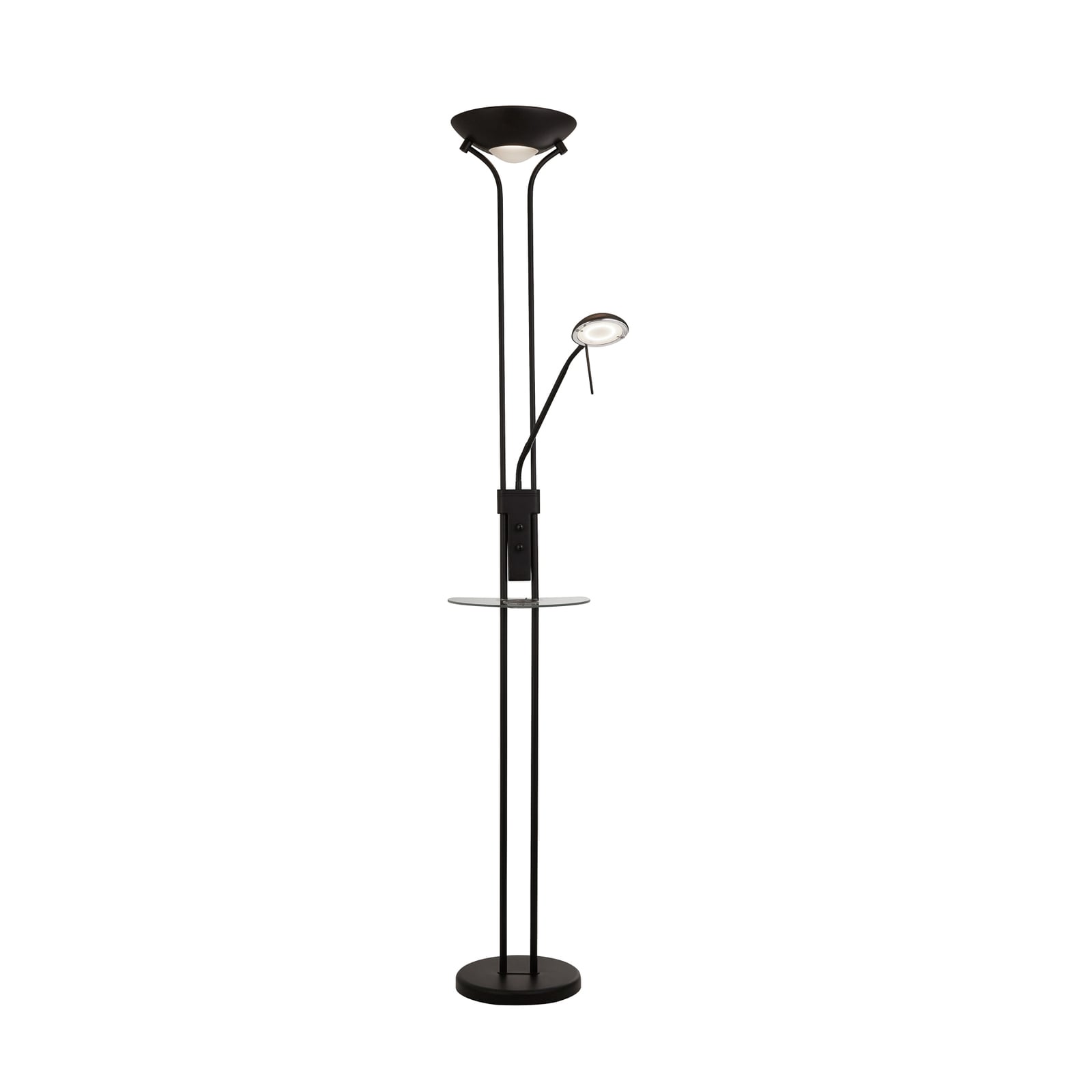 LED gulvlampe Mother & Child svart dimbar med trådløs lading forfra