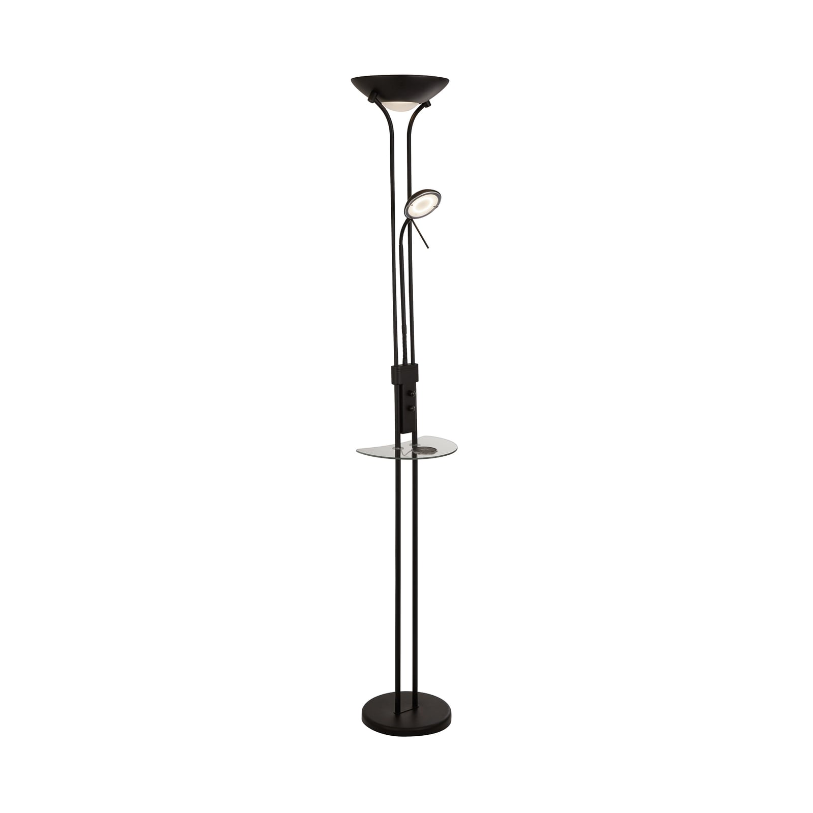 Nærbilde av dimmer på LED gulvlampe Mother & Child svart dimbar med trådløs lading