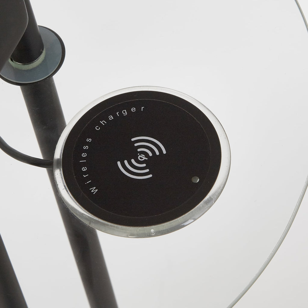 LED gulvlampe Mother & Child svart dimbar med trådløs lading med leselys