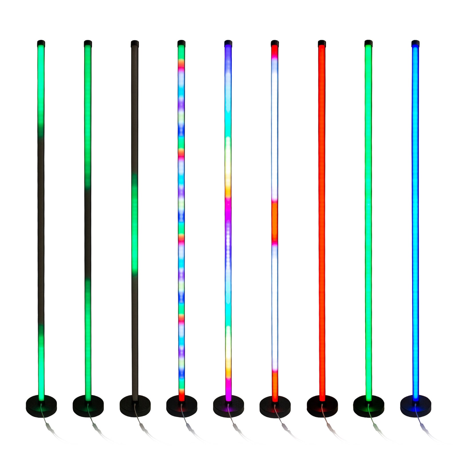 Sideprofil av LED gulvlampe Motion Light RGB dimbar med fjernkontroll 150 cm