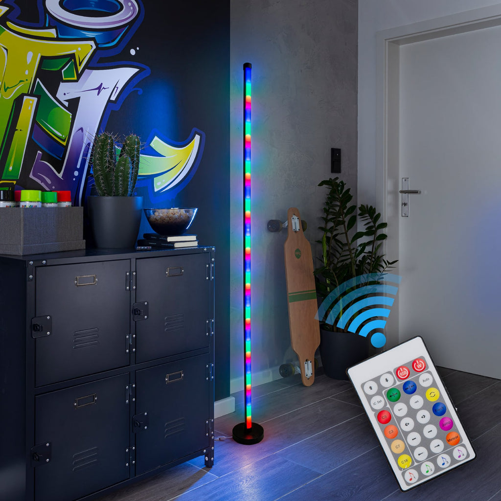 LED gulvlampe Motion Light RGB dimbar med fjernkontroll 150 cm i bruk