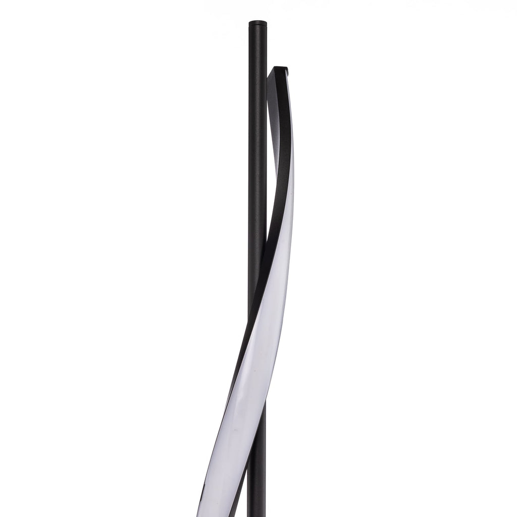 Nærbilde av dimmer og bryter på LED gulvlampe Munja svart aluminium dimbar 150 cm