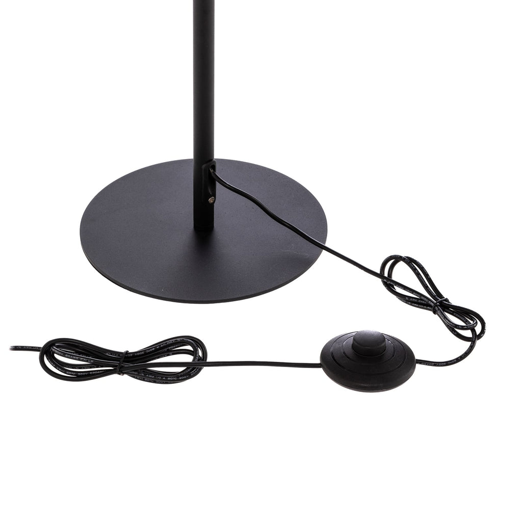 LED gulvlampe Munja svart aluminium dimbar 150 cm sideprofil