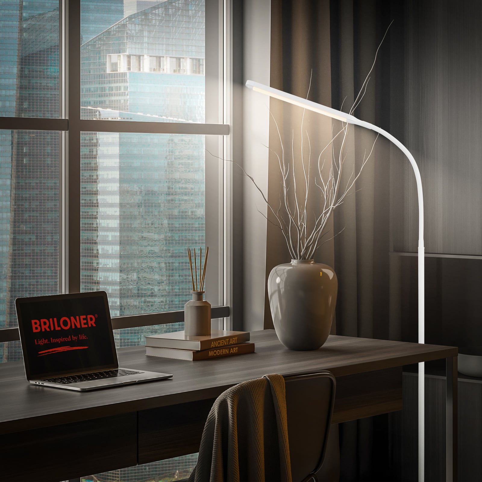 LED gulvlampe Mura hvit 170 cm bakside