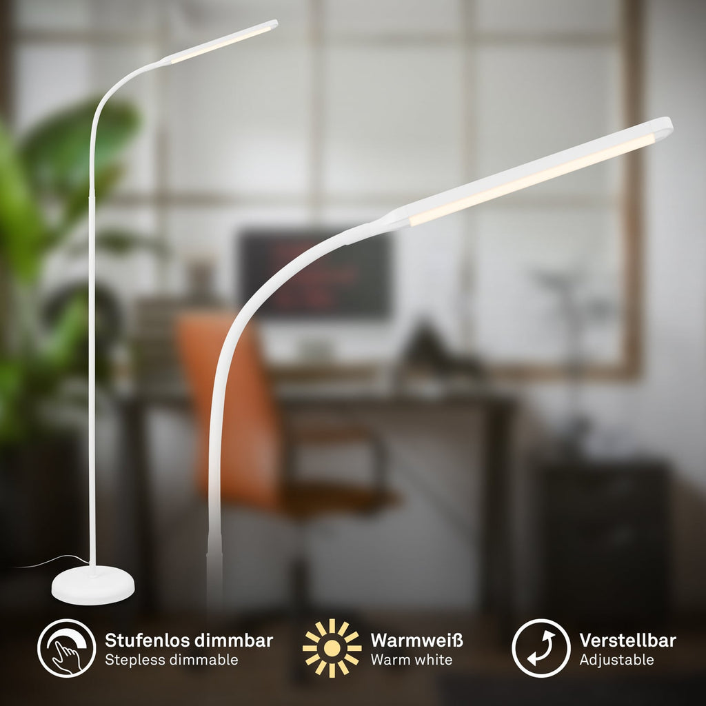 Nærbilde av lampefot på LED gulvlampe Mura hvit 170 cm