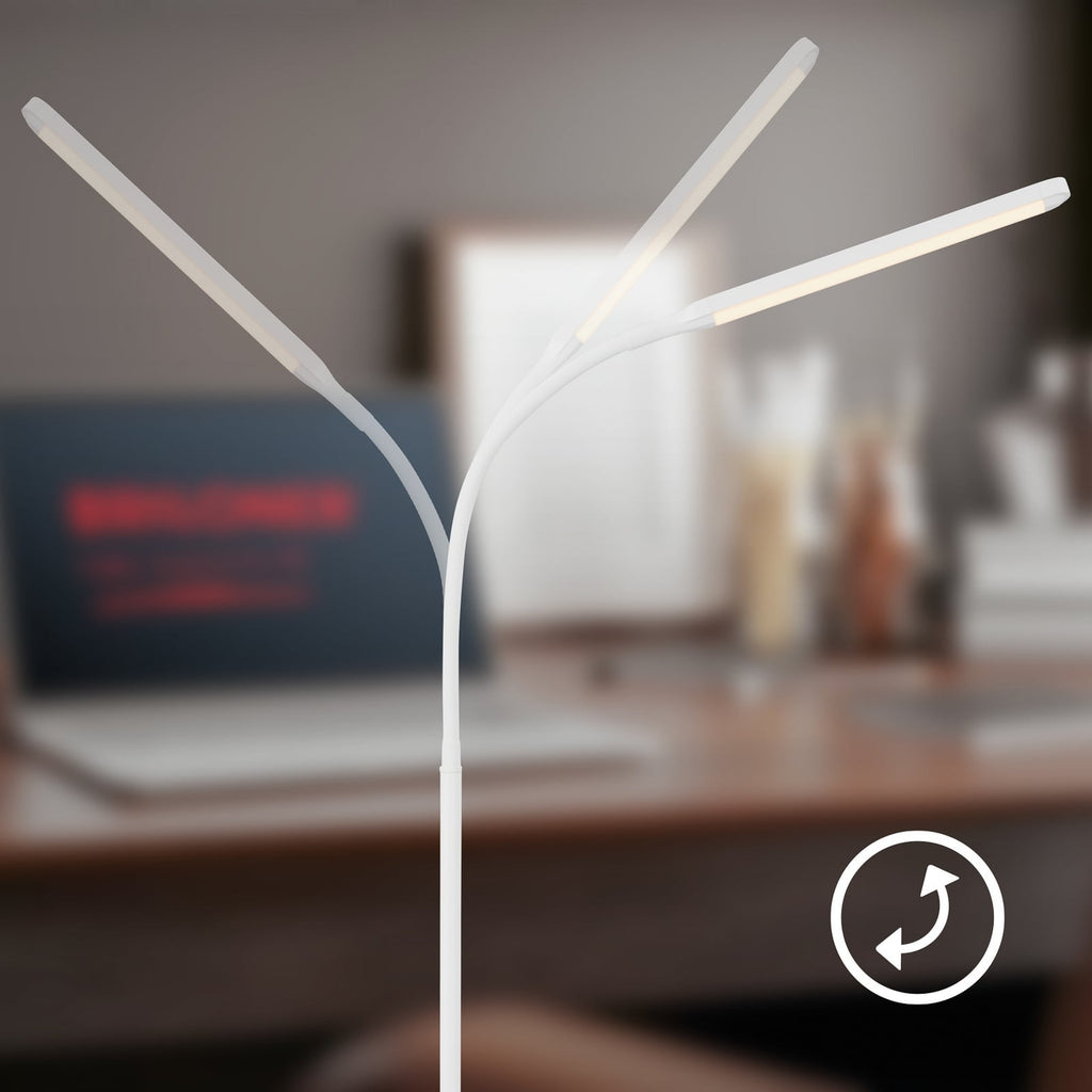 LED gulvlampe Mura hvit 170 cm med dimmerfunksjon